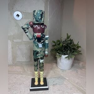 Thirty fourth main Nutcracker African American Army male 14 inch